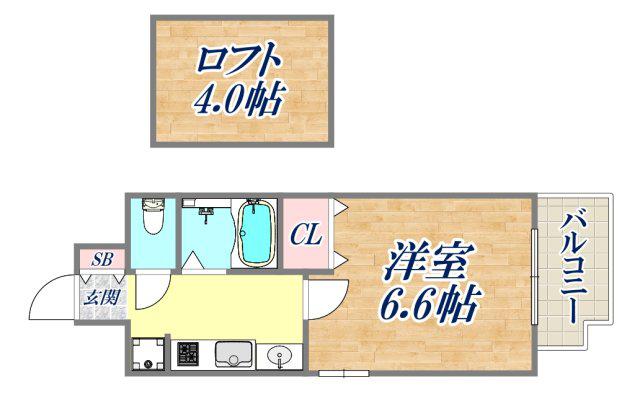 エステムコート三宮イーストⅡリベルテ(1K/7階)の間取り写真