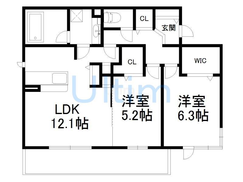 サニーハイツ佐野(2LDK/1階)の間取り写真