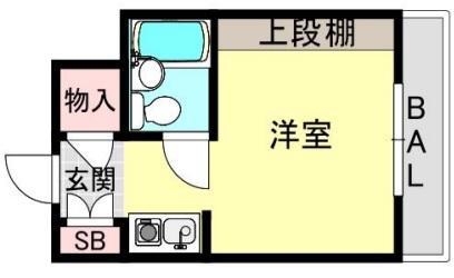 エステマール大阪城(ワンルーム/8階)の間取り写真