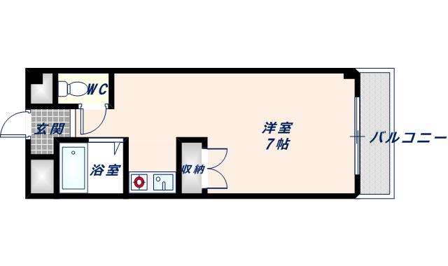 メゾン新今里(ワンルーム/6階)の間取り写真