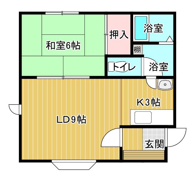 コーポルーセント(1LDK/1階)の間取り写真