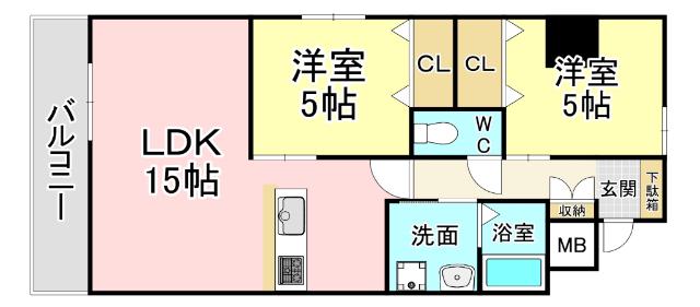 STUDIE小文字通(2LDK/3階)の間取り写真