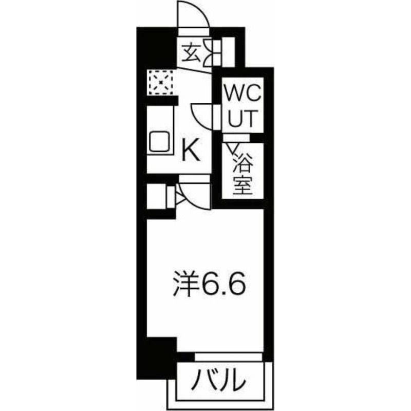 ワールドアイ阿波座ウエスト(1K/2階)の間取り写真