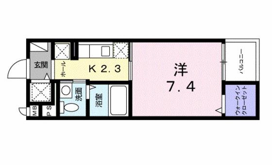 グランデ・アニュー(1K/3階)の間取り写真