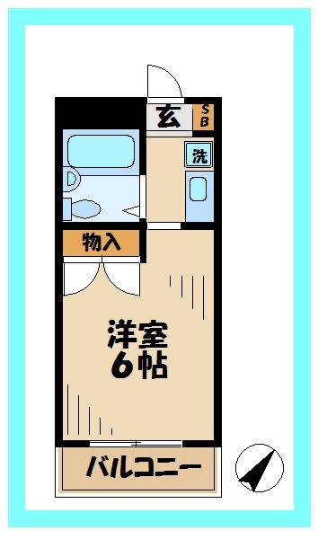 クレスト多摩川(1K/5階)の間取り写真