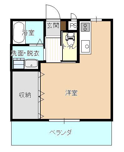 レガーロ那須(ワンルーム/2階)の間取り写真