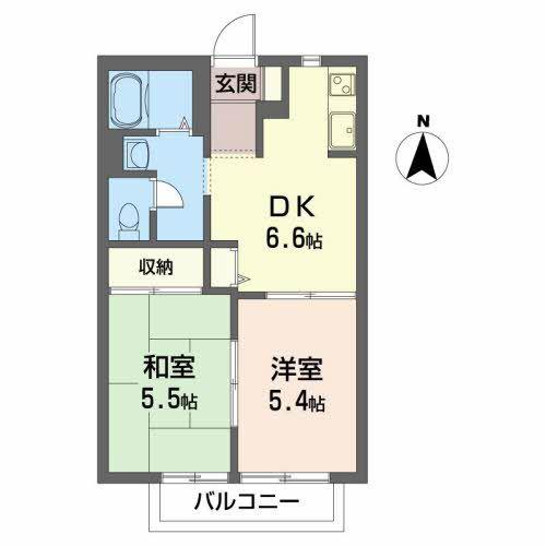 サンクス E(2DK/1階)の間取り写真