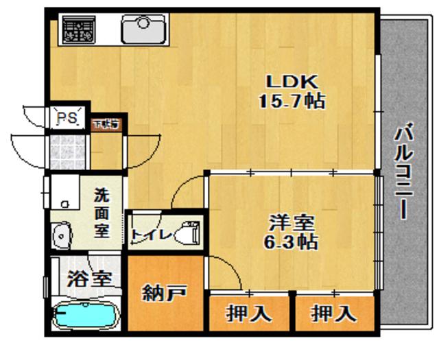 コーポトミーII(1LDK/2階)の間取り写真