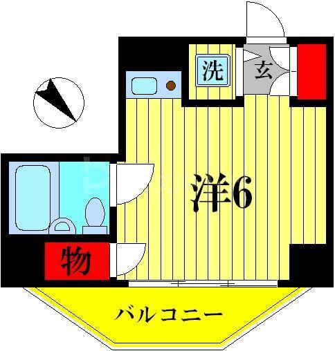 ナビオ柴又(ワンルーム/5階)の間取り写真