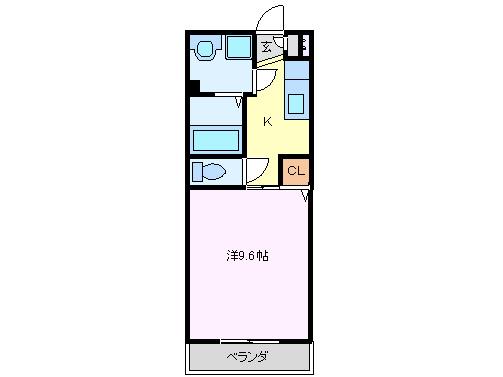 セントリバーヒルズひばりが丘 I(1K/2階)の間取り写真