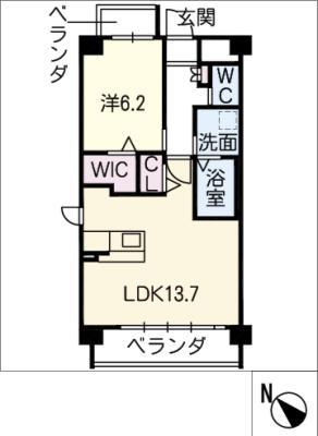 GRACE COURT KUWANA(1LDK/3階)の間取り写真