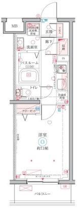 クレヴィスタ大塚(1K/2階)の間取り写真