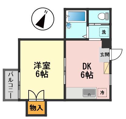 サンヴェール・マミ(1DK/3階)の間取り写真