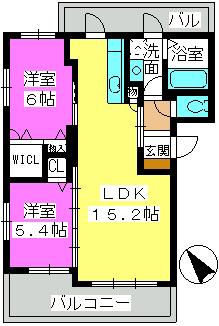 ラフィーネ(2LDK/3階)の間取り写真