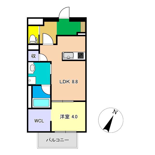 オリエンス(1LDK/3階)の間取り写真
