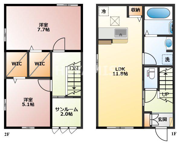 ウィンディ大村(2LDK/1階)の間取り写真