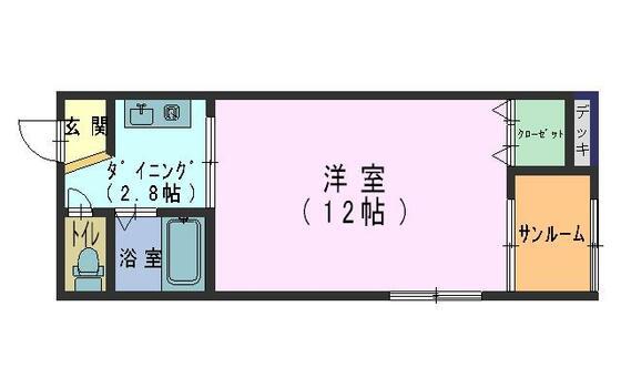 コーポセブン七窪1(1K/2階)の間取り写真