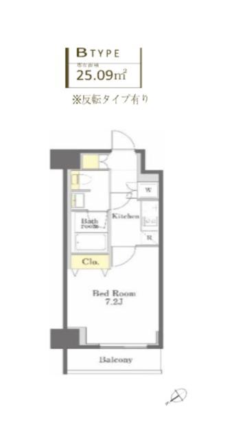 DIMUS勝どき(1K/4階)の間取り写真