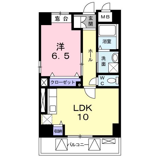 セレッソ・フィールドIII(1LDK/4階)の間取り写真
