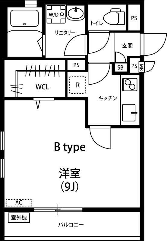 リブリ・火影(1K/1階)の間取り写真
