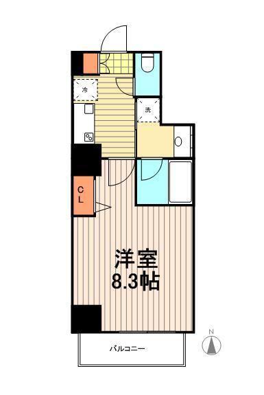 ボアビスタ門前仲町(1K/4階)の間取り写真