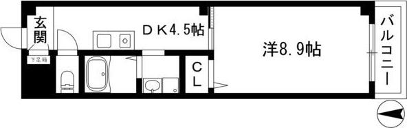 ポポラーレ ヒロ(1DK/1階)の間取り写真