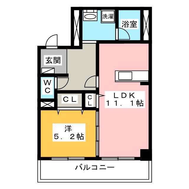 イーストタウン巽(1LDK/4階)の間取り写真