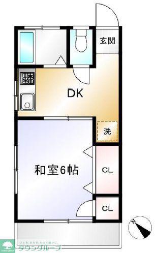 サンシンハイツ(1DK/1階)の間取り写真
