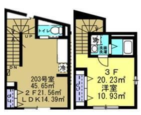 SINCREASE用賀(1LDK/3階)の間取り写真