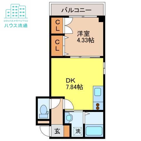 プレイス小島(1DK/2階)の間取り写真
