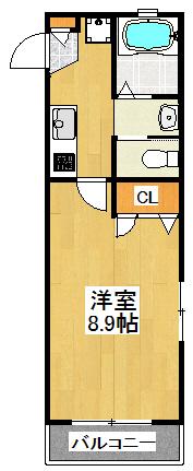パラシオ小杉(1K/3階)の間取り写真