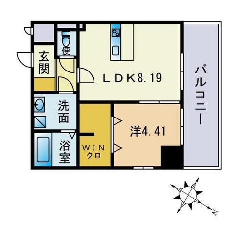 BUILD MORE PLACE(1LDK/6階)の間取り写真