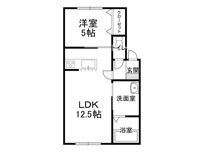 マリアージュIII(1LDK/2階)の間取り写真
