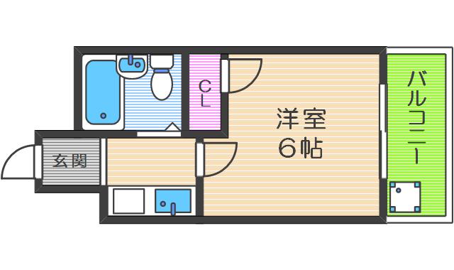 シャルム玉川(1K/4階)の間取り写真
