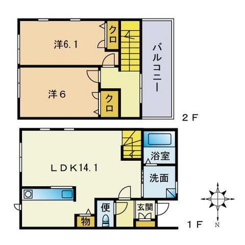 ヘーベルメゾンII(2LDK/1階)の間取り写真