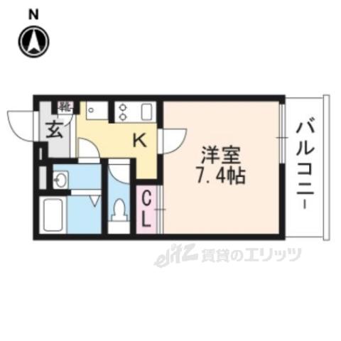 アリエッタウメヅ(1K/2階)の間取り写真