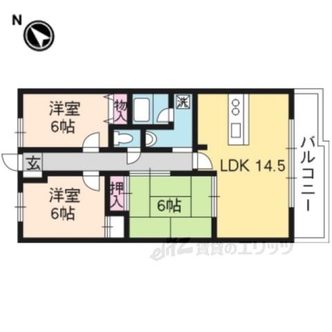 セルシオン桂(3LDK/5階)の間取り写真