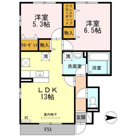 エストレーラII(2LDK/1階)の間取り写真