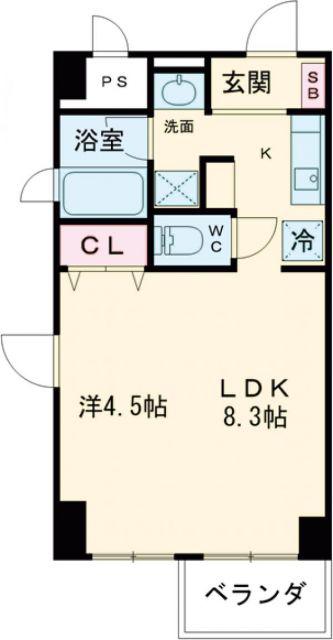 コリドール西内町(1LDK/6階)の間取り写真