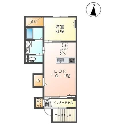 ベルメゾン笠縫の里(1LDK/1階)の間取り写真