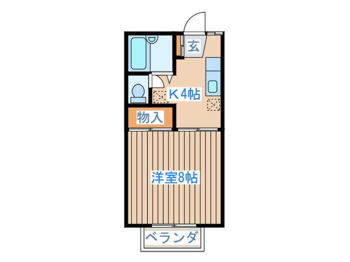 パルテよしかわ(1K/2階)の間取り写真