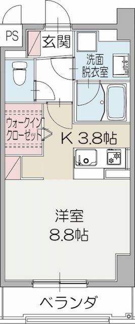 プライム三島プレイス(1K/8階)の間取り写真