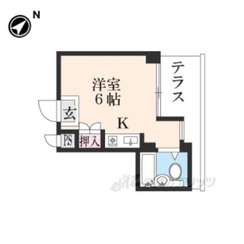 枚方パークアイランド125(ワンルーム/1階)の間取り写真