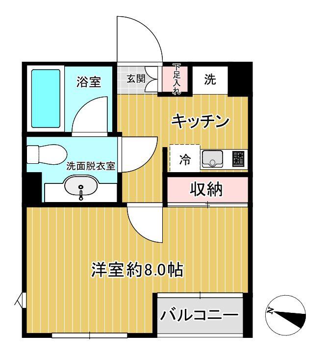 プラザ中落合(1K/4階)の間取り写真
