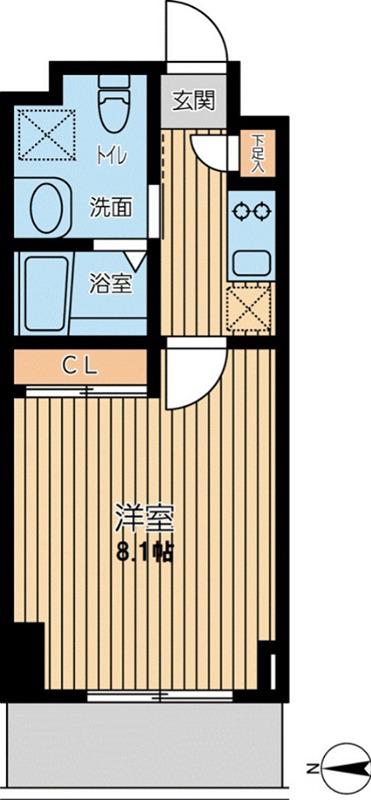 S-FORT小田原栄町(1K/8階)の間取り写真