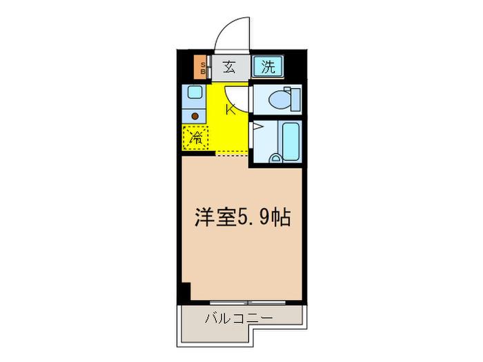 スカイコート文京小石川(1K/2階)の間取り写真