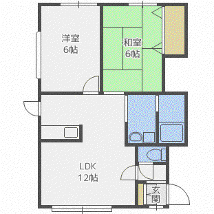 メゾン21(2LDK/2階)の間取り写真