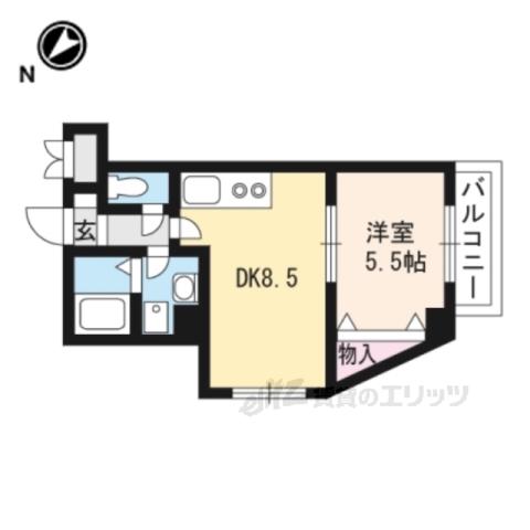 ANGEL PALACE(1DK/3階)の間取り写真