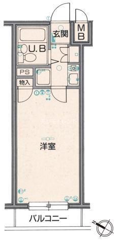 クレッセント田園調布(1K/2階)の間取り写真