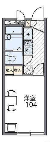 レオパレスリリー(1K/1階)の間取り写真
